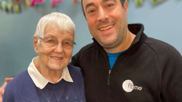 FitMe Wellness oldest member Carol Zaugg with owner Greg Georgis