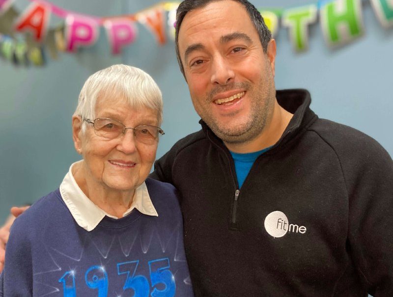 FitMe Wellness oldest member Carol Zaugg with owner Greg Georgis